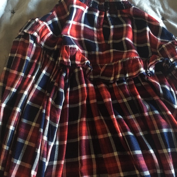 Free People Charlie Ruffle Plaid Top Sz Small NWT - Picture 6 of 6